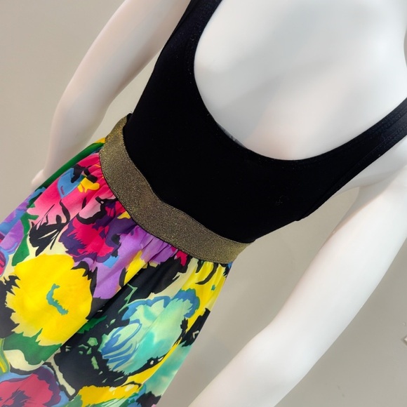 Forever 21 floral sleeveless empire/ metallic waistband dress ❤️ - Picture 5 of 7